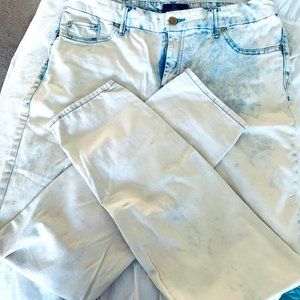Chico's So Slimming Girlfriend Jean Women’s Sz 1.5 Variegated Blue Wht Stretch